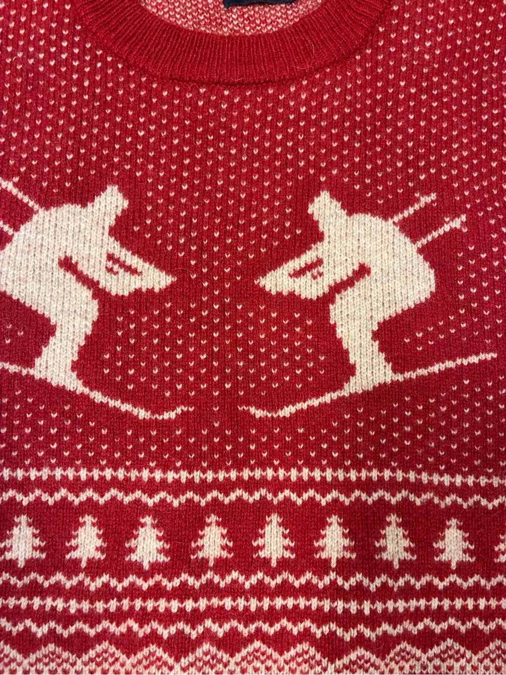 J.Crew Men’s 100% Lambs Wool Ski Trees Holiday Theme Sweater - Picture 2 of 12